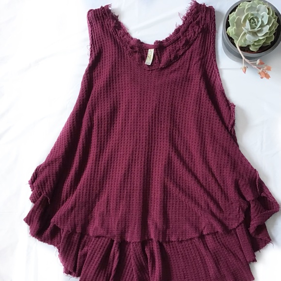 Free People Drippy Thermal Monroe Tank Oversize - Picture 2 of 8